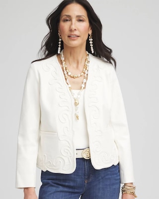 Collarless Soutache-Trim Jacket | Chico's